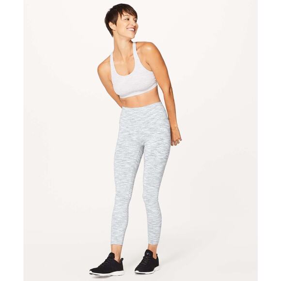 Lululemon Wunder Under Hi Rise 7/8 Tight Ice Gray Alpine White Heather Size 6 - Picture 2 of 13